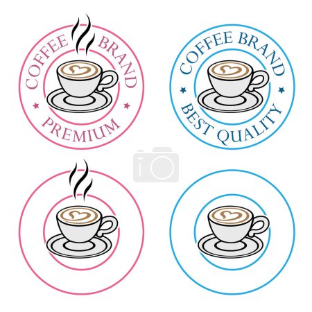 Téléchargez les photos : Coffee or Cappuccino Icon with Heart isolated on a White Background - en image libre de droit