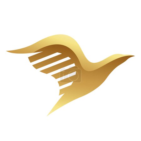 Photo for Golden Glossy Abstract Eagle on a White Background - Royalty Free Image
