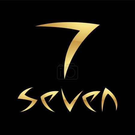 Photo for Golden Symbol for Number 7 on a Black Background - Icon 2 - Royalty Free Image