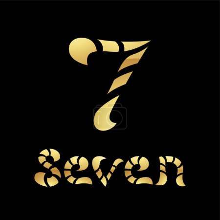 Photo for Golden Symbol for Number 7 on a Black Background - Icon 8 - Royalty Free Image