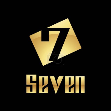 Photo for Golden Symbol for Number 7 on a Black Background - Icon 9 - Royalty Free Image