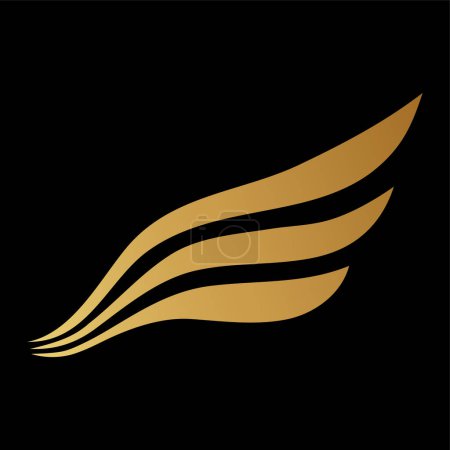 Photo for Golden Wing Icon on a Black Background - Royalty Free Image