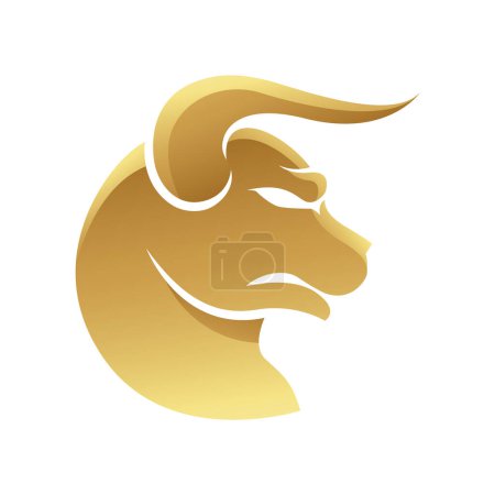 Photo for Golden Zodiac Sign Taurus on a White Background - Royalty Free Image