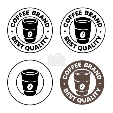 Téléchargez les photos : Round Paper Coffee or Tea Cup Icon with Text isolated on a White Background - en image libre de droit
