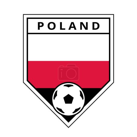 Photo for Illustration of Poland Angled Team Badge for Football Tournament - Royalty Free Image