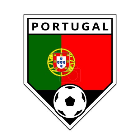 Photo for Illustration of Portugal Angled Team Badge for Football Tournament - Royalty Free Image