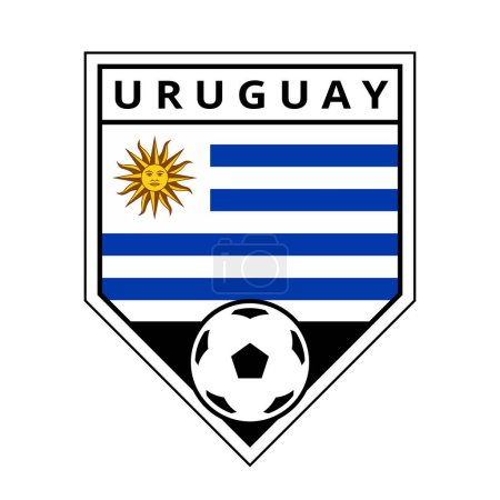 Photo for Illustration of Uruguay Angled Team Badge for Football Tournament - Royalty Free Image