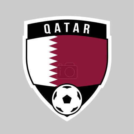 Photo for Illustration of Qatar Shield Team Badge for Football Tournament - Royalty Free Image