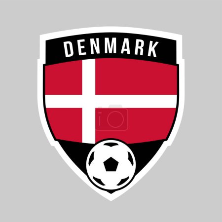 Photo for Illustration of Denmark Shield Team Badge for Football Tournament - Royalty Free Image