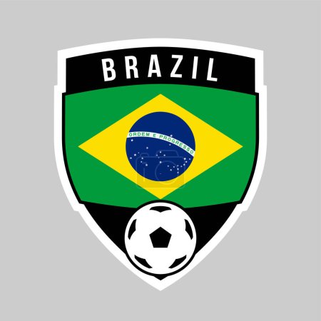 Photo for Illustration of Brazil Shield Team Badge for Football Tournament - Royalty Free Image