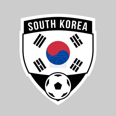 Photo for Illustration of South Korea Shield Team Badge for Football Tournament - Royalty Free Image