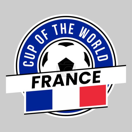 Photo for Illustration of France Team Badge for Football Tournament - Royalty Free Image