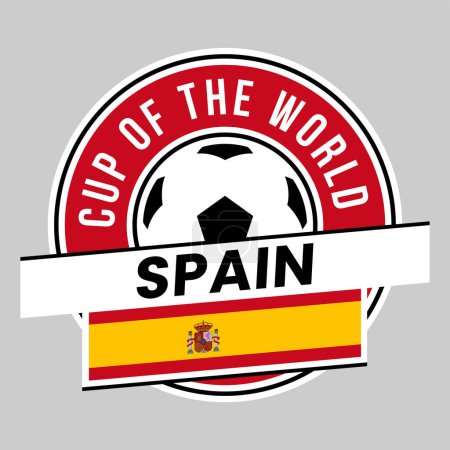 Photo for Illustration of Spain Team Badge for Football Tournament - Royalty Free Image