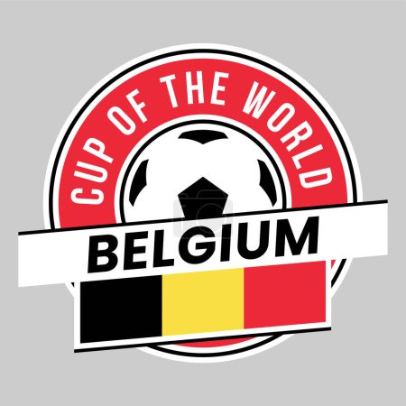 Photo for Illustration of Belgium Team Badge for Football Tournament - Royalty Free Image