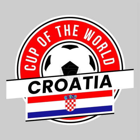 Photo for Illustration of Croatia Team Badge for Football Tournament - Royalty Free Image