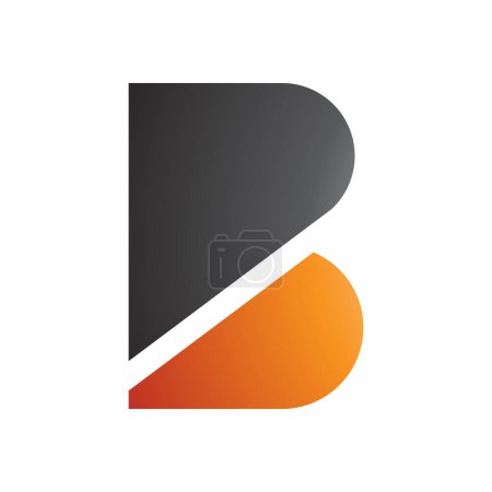 Téléchargez les photos : Icône B en gras noir et orange sur fond blanc - en image libre de droit