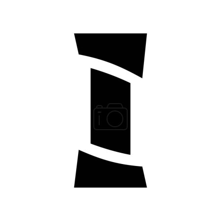 Foto de Pilar negro antiguo en forma de letra I icono sobre un fondo blanco - Imagen libre de derechos