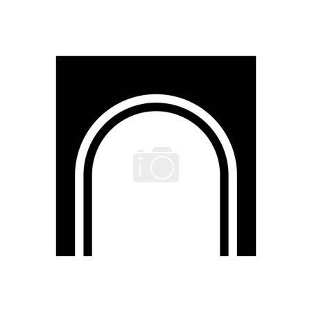 Photo for Black Arch Shaped Letter N Icon on a White Background - Royalty Free Image