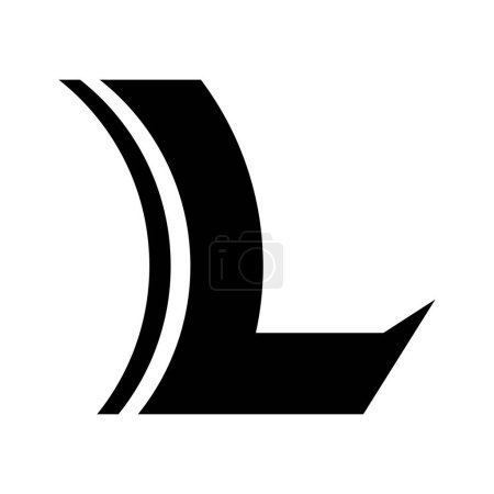 Foto de Lente cóncava negra en forma de letra L icono sobre un fondo blanco - Imagen libre de derechos