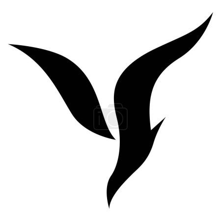 Foto de Pájaro de buceo negro en forma de letra Y icono sobre un fondo blanco - Imagen libre de derechos
