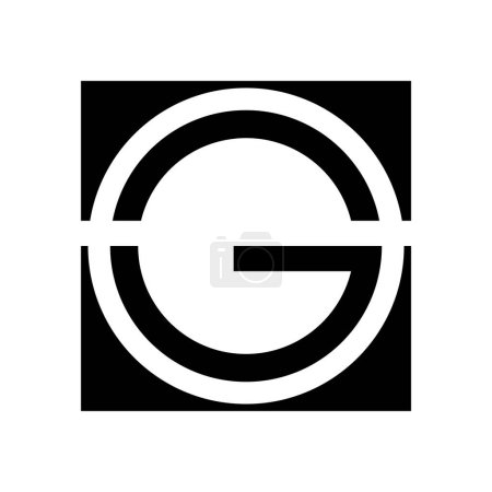 Foto de Ronda negra y letra cuadrada G icono sobre un fondo blanco - Imagen libre de derechos
