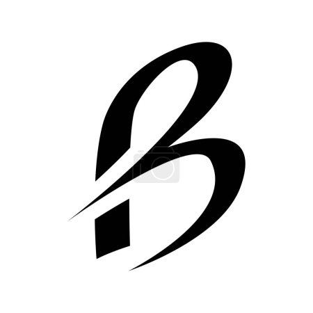 Foto de Icono de letra B delgada negra con puntas en un fondo blanco - Imagen libre de derechos