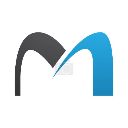 Photo for Blue and Black Arch Shaped Letter M Icon on a White Background - Royalty Free Image