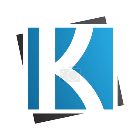 Photo for Blue and Black Square Letter K Icon on a White Background - Royalty Free Image
