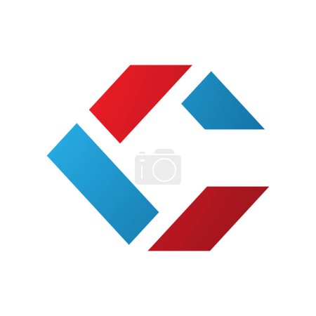 Téléchargez les photos : Icône carrée bleue et rouge en forme de rectangle sur fond blanc - en image libre de droit