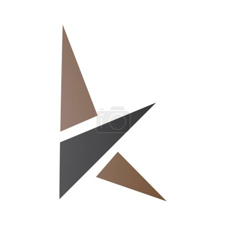 Foto de Icono K de letras marrón y negra con triángulos sobre fondo blanco - Imagen libre de derechos