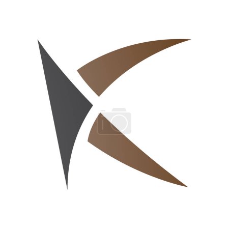 Foto de Icono de la letra K de punto marrón y negro sobre un fondo blanco - Imagen libre de derechos