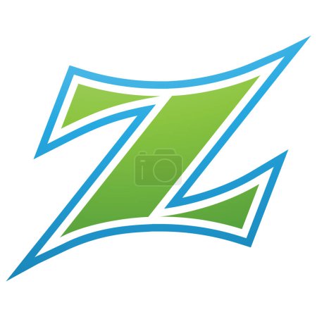 Foto de Verde y azul arco en forma de letra Z icono sobre un fondo blanco - Imagen libre de derechos