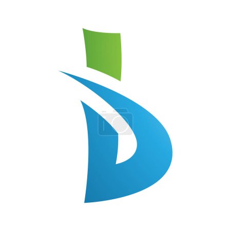 Foto de Verde y azul negrita letra B icono en un fondo blanco - Imagen libre de derechos