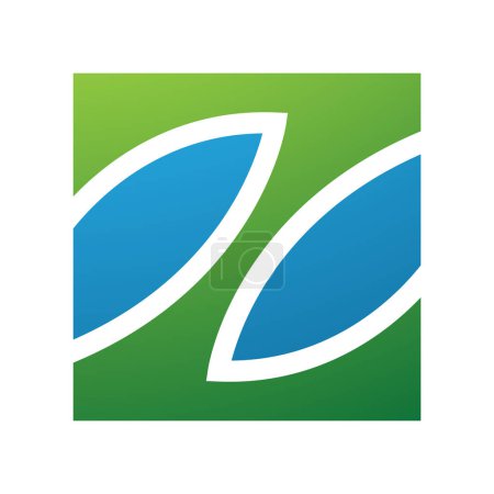 Foto de Verde y azul cuadrado en forma de letra Z icono sobre un fondo blanco - Imagen libre de derechos