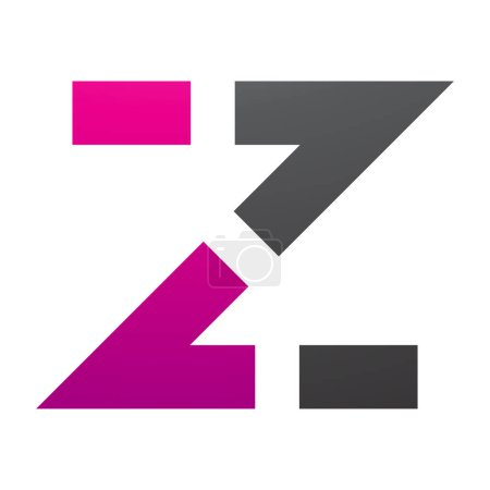 Photo for Magenta and Black Dotted Line Shaped Letter Z Icon on a White Background - Royalty Free Image