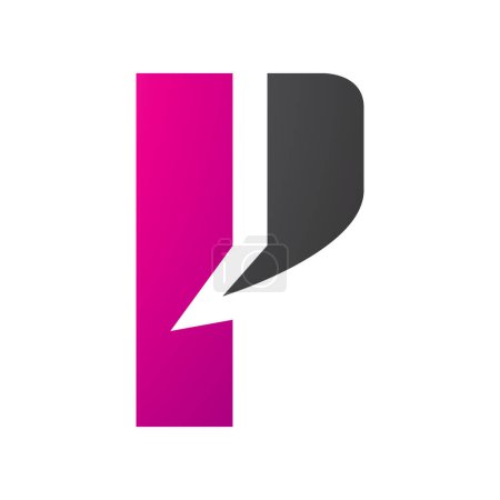 Photo for Magenta and Black Letter P Icon with a Bold Rectangle on a White Background - Royalty Free Image