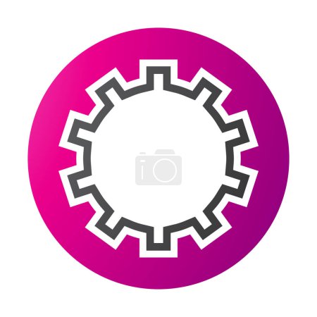 Photo for Magenta and Black Letter O Icon with Castle Wall Pattern on a White Background - Royalty Free Image