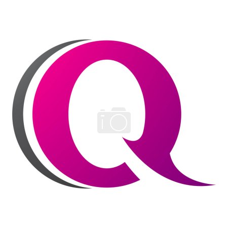 Foto de Magenta y Negro Spiky Ronda en forma de letra Q icono sobre un fondo blanco - Imagen libre de derechos