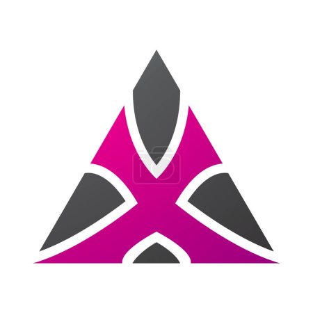 Foto de Magenta y Triángulo Negro en forma de letra X icono sobre un fondo blanco - Imagen libre de derechos