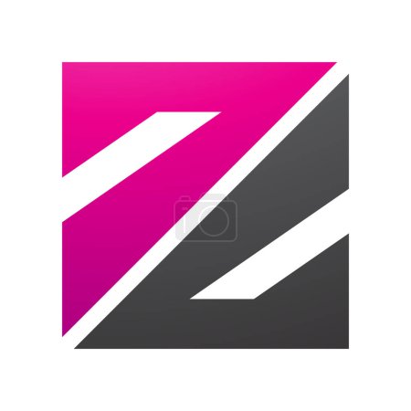Photo for Magenta and Black Triangular Square Shaped Letter Z Icon on a White Background - Royalty Free Image