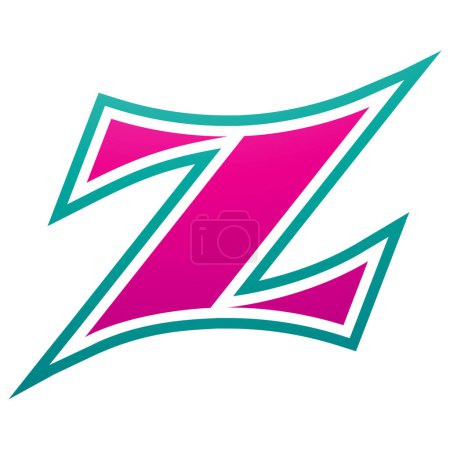 Photo for Magenta and Green Arc Shaped Letter Z Icon on a White Background - Royalty Free Image