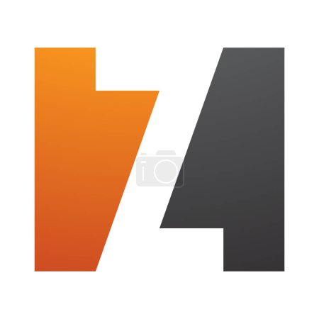 Foto de Rectángulo naranja y negro en forma de letra Z icono sobre un fondo blanco - Imagen libre de derechos