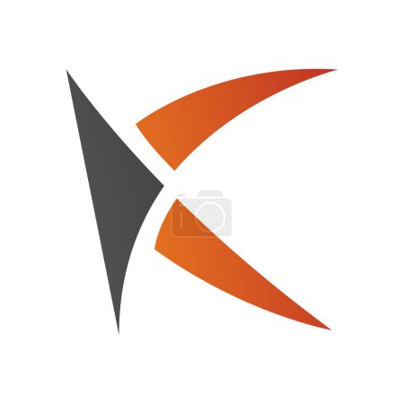 Photo for Orange and Black Spiky Letter K Icon on a White Background - Royalty Free Image