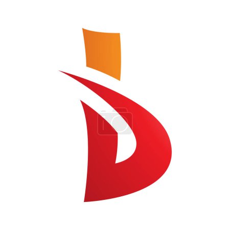 Foto de Naranja y rojo negrita letra B icono en un fondo blanco - Imagen libre de derechos