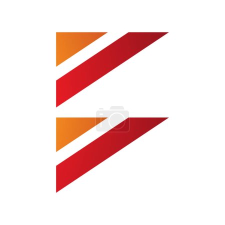 Foto de Bandera Triangular Naranja y Rojo con Forma de Letra B Icono sobre un Fondo Blanco - Imagen libre de derechos