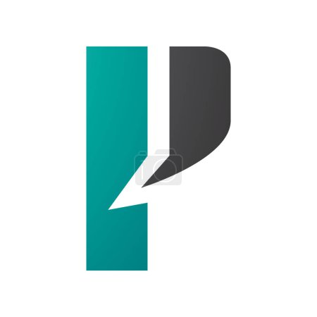 Foto de Persa verde y negro letra P icono con un rectángulo audaz sobre un fondo blanco - Imagen libre de derechos