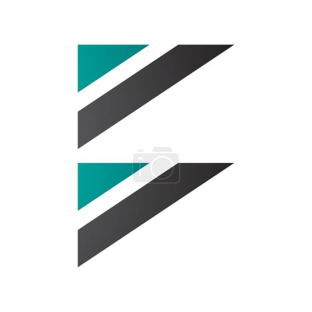Foto de Bandera Triangular Persa Verde y Negro en forma de letra B Icono sobre un fondo blanco - Imagen libre de derechos