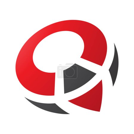 Foto de Brújula roja y negra en forma de letra Q icono sobre un fondo blanco - Imagen libre de derechos