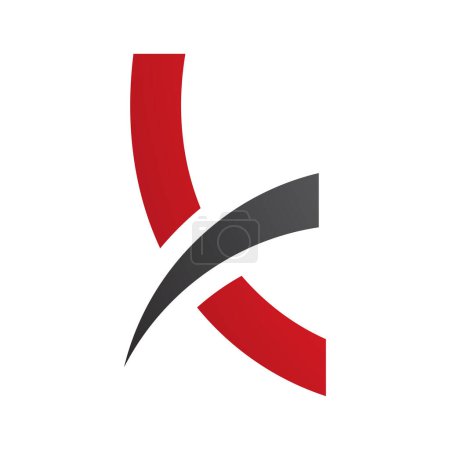 Photo for Red and Black Spiky Lowercase Letter K Icon on a White Background - Royalty Free Image
