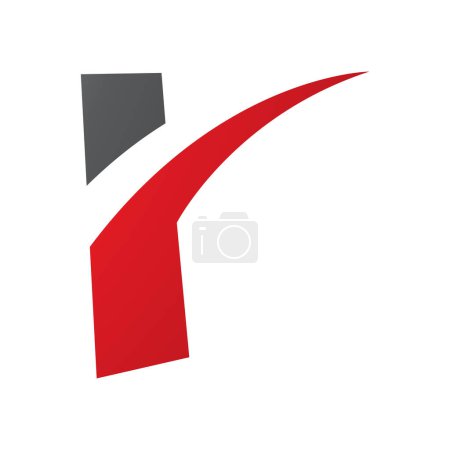 Téléchargez les photos : Icône R en forme de pointes rouges et noires sur fond blanc - en image libre de droit